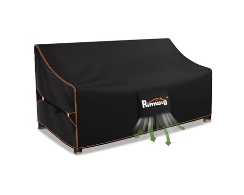 Rimwig Outdoor Sofa Cover Waterproof 210D Oxford cloth Patio Sofa Covers with windproof Dustproof 60x35x33 inch Outdoor Couch Cover Fits to Outdoor Loveseat