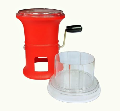 Image of Green Chilli & Dry Fruits Cutter for Kitchen - Oval Shaped Plastic Onion & Garlic Chopper Machine with Stainless Steel Blades, Cutting Machine for Vegetables, Mirchi, Peanuts & Dry Fruits