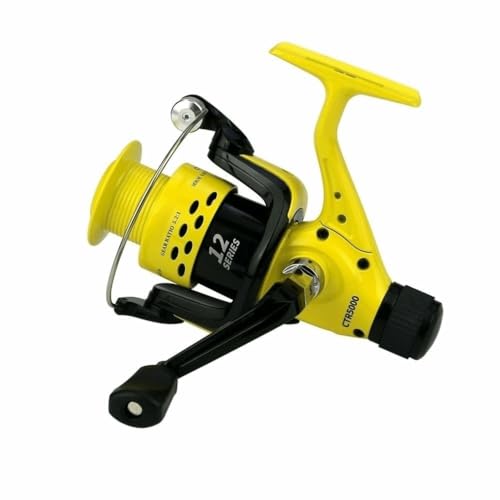 Carrete de Pesca Spinning 12BB Cuerpo Metálico para Agua Salada y Dulce con Relación de Engranaje 5.5:1, Varios Tamaños para Bass y Trucha miniatura 1