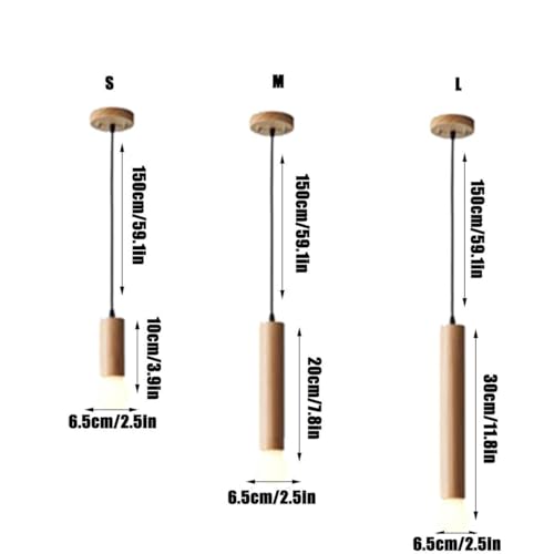 Lámpara de madera industrial para techos bajos con luz difusa 7