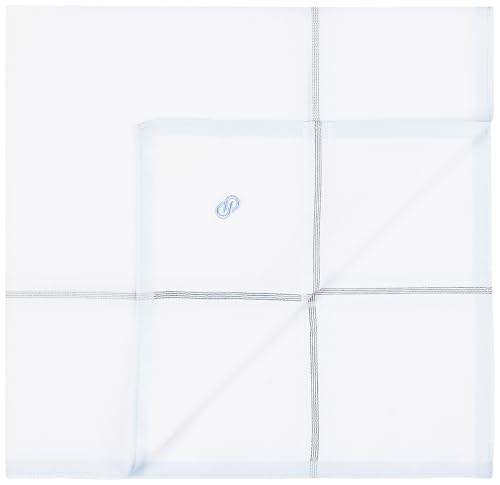 Symbol Premium Men's Cotton White Handkerchief Pack of 3, One Size, White/Col Chks (Pack of 3), One Size