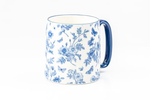 Mug cerámico Bella azul y blanco 18 oz miniatura 2