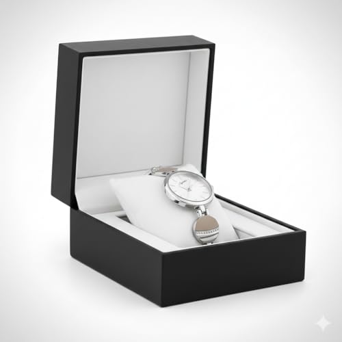 Image of STYLEDOSE Women's Elegant Silver-Tone Bangle Watch Women Analogue Wrist Watches for Women's & Girls&Ladies Diamond Studded Rosegold Stylish Bracelet Strap