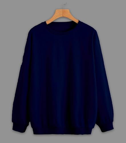 Image of Mack Jonney Solid Round Neck Cotton Fleece Sweatshirt for Men-VMACK639167