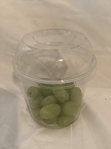 32oz Clear PET Round Deli Container with dome lids | 360-Degree Seal, Leak-Resistant | Recyclable,BPA Free | Case Count 200 (12oz deli container/dome lids)