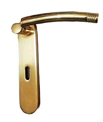 Maniglia per porte interne con placca corta FUSITAL H33 in finitura ORO ZECCHINO
