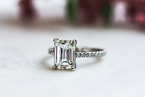 Kobelli Emerald-cut Moissanite Engagement Ring 2 7/8 CTW 14k White Gold2
