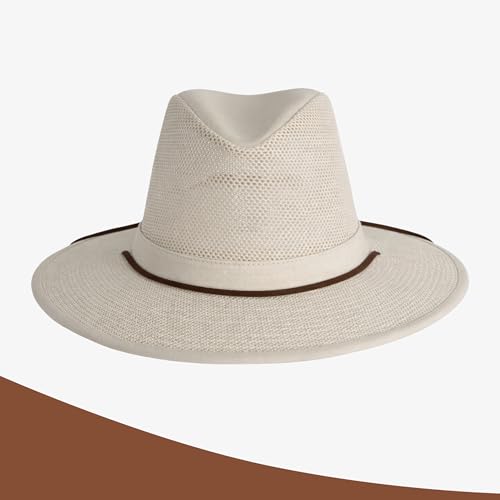 Image of Henschel Hats Original Aussie Breezer - Wide-Brim Sun Hat for Men with Adjustable Chin Cord | Perfect Men's Summer Hat
