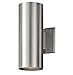 Kichler 9244BA Outdoor Cylinder Wall Mount Sconce UpLight Downlight, Brushed Aluminum 2-Light (5" W x 12" H) 130 Watts