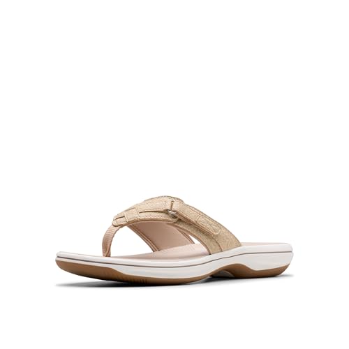 Clarks Women's Breeze Sea Flip-Flop, Sand Interest, 7 UK