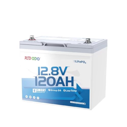 Image of Redodo 12V 120Ah LiFePO4 Battery Group24 Lithium Battery for RVs