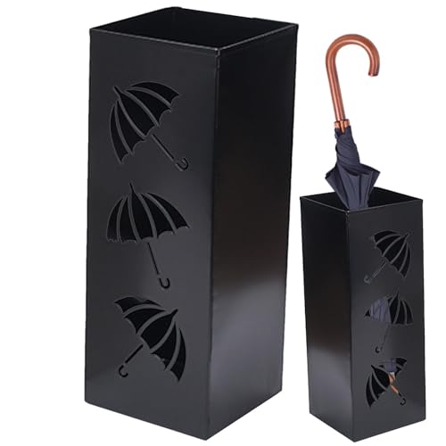 Fulenyi Paragueros Modernos - Paragüeros Bonitos - Porta Paraguas Casa, Paragüero Rectangular Estrecho, Paragüero De Metal Cuadrados para Entrada De Oficinas, Negocios, Hogar
