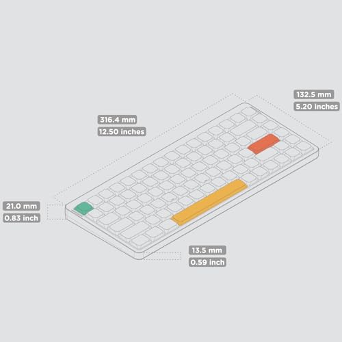 Image of nuphy Air75 V2 Portable 75% Mechanical Keyboard,Wireless Keyboard,Supports Bluetooth /2.4G /USB-C RGB Bluetooth Keyboards,Compatible with Windows /Mac OS /Linux Systems Grey-Gateron Aloe Switch