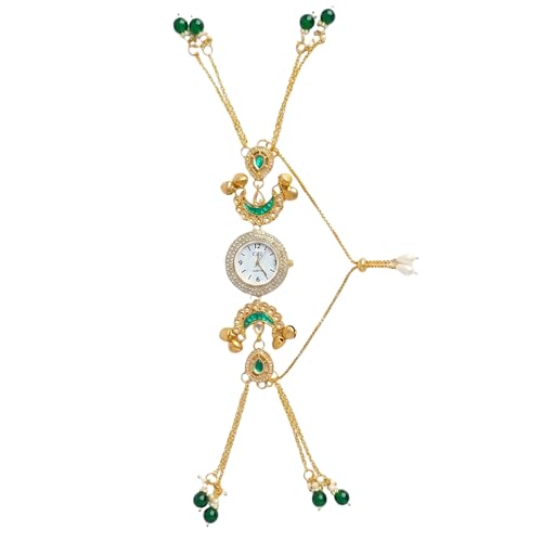 Krishaara Boho Statement Jewelry Watch - Women Vintage Gold Plated Tassel Bracelet | Ethnic Party Style | Stylish Accessory (Style -4)