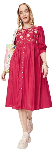 Image of Max Women A-Line Embroidered Midi Dress