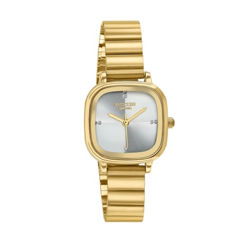 Image of Sonata Poze 9 with Quartz Analog White Dial IPG Strap Watch for Women - SP80189YM01W