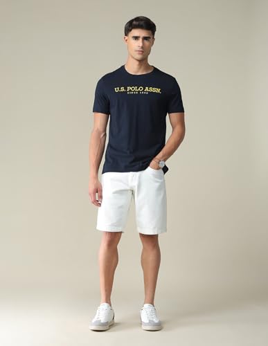Image of U.S. Polo ASSN. Knitted Slim Fit Cotton T-Shirts for Men - Breathable & Comfortable, Half Sleeves Mens Casual T Shirts