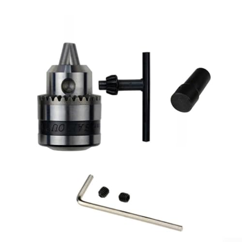 Eje de mandril de 6 mm, portabrocas B12 de 1,5 a 10 mm con llave para adaptador de máquina CNC para fresado, torno, perforación de carpintería, juego de 4 piezas