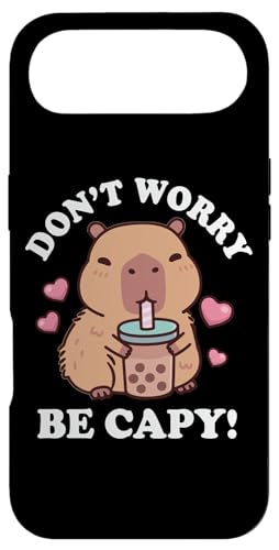 Kawaii Kids Bubble Tea Don't Worry Be Capy Girls Capybara X}zP[X iPhone Air p