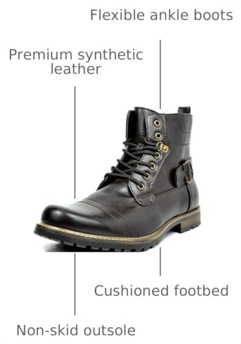 Image of Bruno Marc Men's Motorcycle Combat Boots