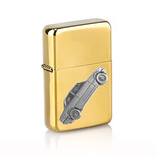 Briquet essence Beemer Beamer 323i doré rechargeable effet étain 3D