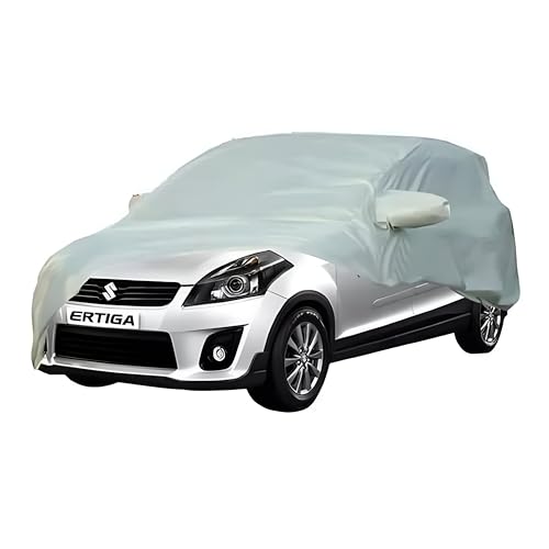 Image of Allextreme ME7003 Car Body Cover Compatible with Maruti Suzuki Ertiga Custom Fit Dustproof UV Heat Resistant Indoor Outdoor Body Protection (Silver with Mirror)