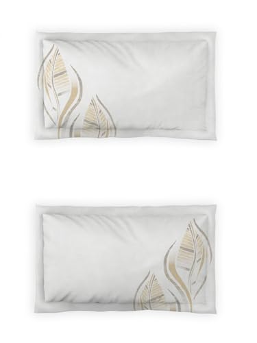 Image of DDECOR Live beautiful Cotton Queen Bed Sheet Set with 2 Pillow Covers (229 CM X 274 CM, Beige) Digital Print Contemporary 145TC GSM