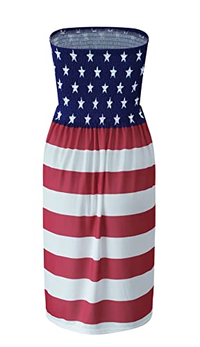 Image of Zyyfly Tube Top Dress Women Summer Beach Coverup Stretch Smocked Strapless Dress