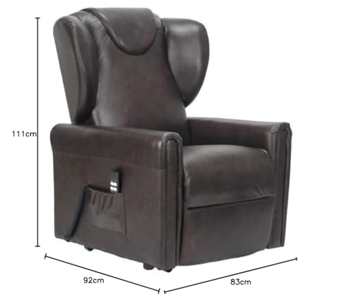 POLTRONE ITALIA Barbara 2 Motoren Leder PERSONALISIERTEN fernsehsessel mit aufstehhilfe Medizinisches Gerät Trolley-Räder Mikrofedersitz Braun – Bild 3