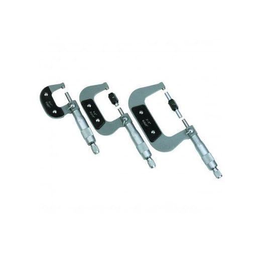 3 Piece Micrometer Set 0-3" with 0.001" increments and Durable PVC storage case
