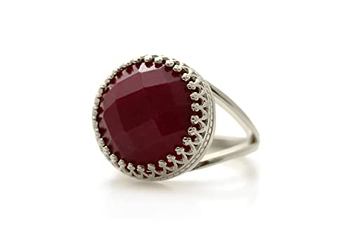 Bague jade en argent sterling Anemone Bijoux faite à la main
