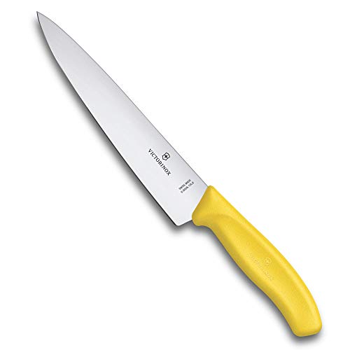 Victorinox Swiss Classic, Profi Tranchiermesser, Extra Scharfe Klinge, gerader Schliff, 19 cm, Kunststoffgriff, Rostfreier Stahl, gelb – Ansicht 1