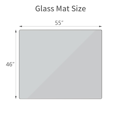Image of [Tempered Glass] 46 inch x 55 inch Glass Office Chair Mat for Carpet