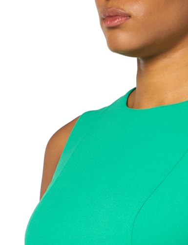Image of Tommy Hilfiger Women's Sleeveless Jewel Neck Crepe Knee Length A-Line Dress