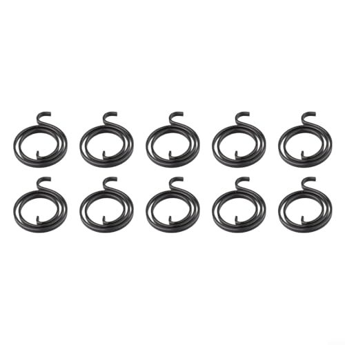 Glewi Paquete de 10 resortes de perilla de puerta, repuesto de 2.5 vueltas para resortes de torsión para reparación de manijas de puerta interior, acero inoxidable negro, 19 mm de diámetro interior