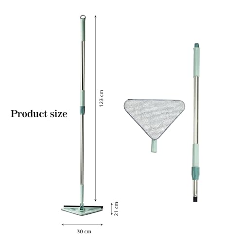 Image of Sulfar Rotatable Triangle Mop with Long Handle - Versatile Microfiber Cleaning Tool Rotatable Cleaning Brush| Glass Wiper Window Cleaner, Floor| Car Glass Scraper Dust Mop