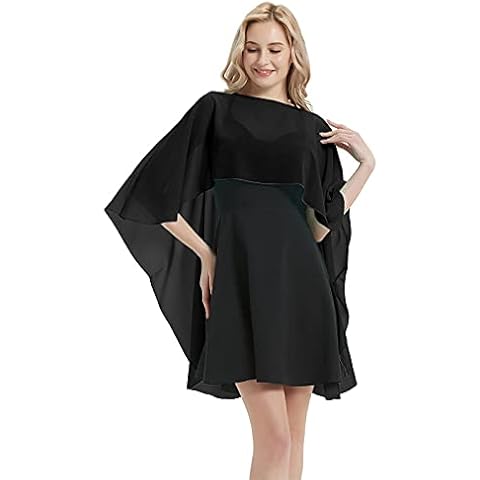 Women's Wedding Bridal Capes Capelets Chiffon Scarf Cape Shawls and Wraps for Evening Dress Prom Cover
