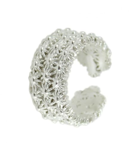 Bague alliance Sarda nuoraise argent perforé trois rangées ajustable pour femme