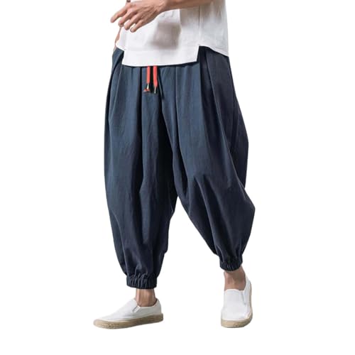 Pantalon d'été en lin et coton pour homme confection premium fluide
