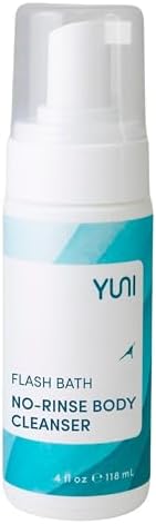 YUNI Beauty Waterless Body Wash (4 oz) - Rinse-Free Foaming Bath and Clean Body Wash Solution Instantly Remove Sweat, Dirt, Odor, Travel, Camping and Backpacking Essentials, Paraben-Free, Vegan