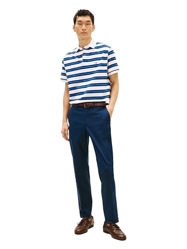 Image of Tommy Hilfiger Men's Short Sleeve Polo Shirts in Classic Fit with Stretch and Organic Pique Cotton