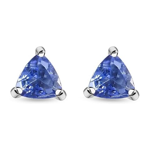 TJC Tanzanite Silver Stud Earrings for Women Cover
