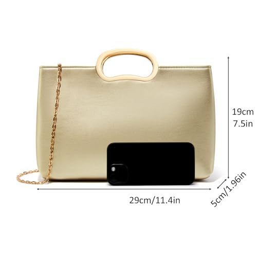 Image of DETARA Clutch Purses for Women Cut Out Handle Clutch PU Leather Evening Bag Elegant Purse for Women Formal Wedding Party