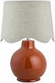 BoutiqueRugs Pojezerje Bohemian Ceramic Table Lamp for Bedroom, Bedside Nightstand - Decorative Boho Tabletop Lamp for Living Room - Rattan Shade - Rust, Brown, Cream