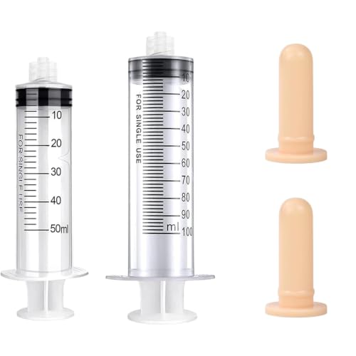 Image of Pet Feeding Syringe with Nipple, Silicone Feeding Tools for Kitten Puppy Feeding Syringe for Newborn Cat Dog Small Animals Rabbits (50ml+100ml)