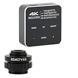 Lab Microscope Accessories 4K 2K 48MP 55MP HDMI USB Digital Video Camera Magnifier for Stereo+SZM CTV 1/2 1/3 Cmount Adapter Lens for Trinocular Microscope(48MP with 0.3x-01)