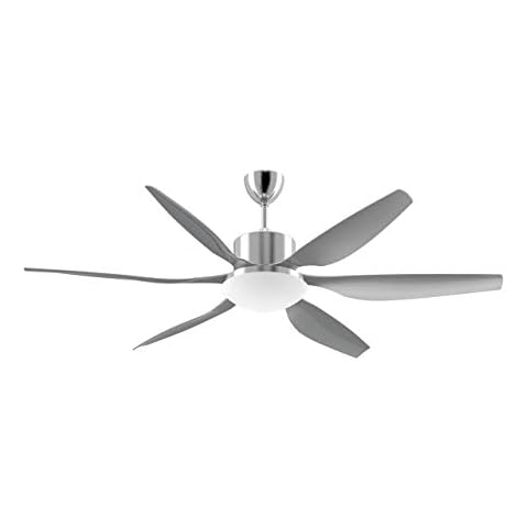 reiga 66" Modern Sleek Ceiling Fan with Dimming Light and APP Remote Control, 6 Matt Sliver Blades Reversible DC Motor for Kitchen, Bedroom, Patio Cover