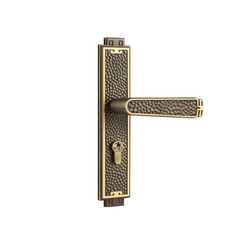 OYUXICWD European Style All Copper Luxury Pure Copper Lock Bedroom Door Lock Indoor Double Door Silent Brushed Room Door Lock