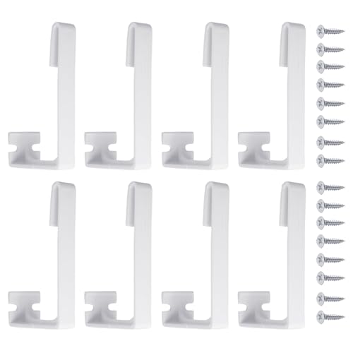 Image of TonGass 8-Pack RV Curtain Holders with Screws (White) - Camper Window Curtain Clips Heavy-Duty Plastic Retainers Compatible with RV, Boat & Motorhome Curtains