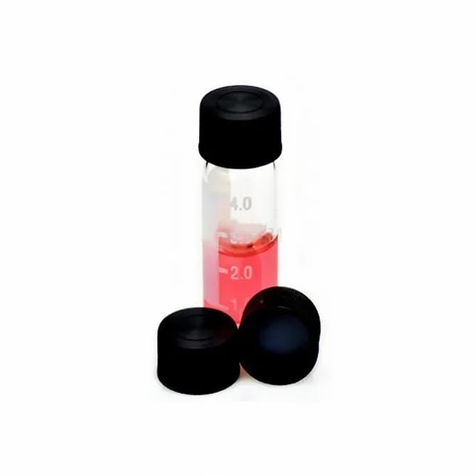 Tappi for fiale for cromatografia con setti in PTFE/silicone bianco - Tappi solidi in polipropilene da 4 ml (confezione da 100)
